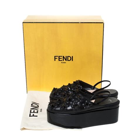 Fendi Flowerland Patent Leather Sandals 